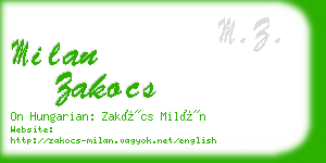 milan zakocs business card